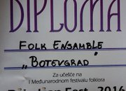 Ансамбъл “Ботевград”  с награда за най-добро сценично представяне на фестивал в Сърбия