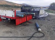 Изгоря бус, натоварен с 15 бутилки кислород