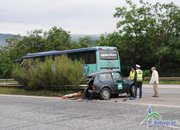Автобус на Юнион Ивкони се блъсна в автомобил на Автомагистрали