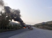 Изгоря бус, натоварен с 15 бутилки кислород