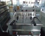 1.Втора употреба професионален нов фритюрник на ток  2 х 8 литра. 2 х 3.5 kw.със кранчета за източва