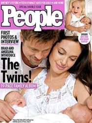 Близнаците на Брад Пит и Анджелина Джоли на корицата на "People"