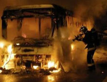 Автобус се запали в движение във Варна
