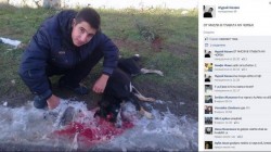 Садист се хвали във ФБ със снимка на брутално убито куче
