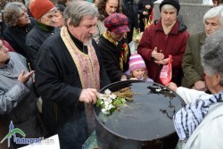 Отец Сергей отслужи водосвет за здраве при параклиса на Свети Харалампий в Ботевград