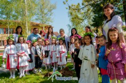 Децата от ОДЗ „Иглика” посадиха пет дръвчета – явор, в двора на детското заведение