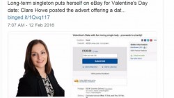 Жена се предлага в eBay за Свети Валентин 