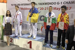 Владимир Николов от СК "Сунг - ри Ботевград" с медал от "Молдова оупън 2017" G1