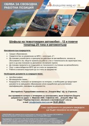 Елаците-Мед АД обявява свободна работна позиция в Рудодобивен комплекс