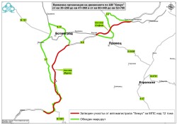 В дните с интензивен трафик около Коледа се ограничава движението на тежкотоварните камиони по участъци от АМ „Хемус“ в Софийска област