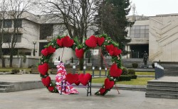 Ефектна украса в центъра на Правец за Деня на влюбените