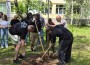 Общински съветници и ученици засадиха редки видове дръвчета в двора на гимназията