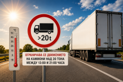 Жеги ограничават движението на тежкотоварни камиони в 15 области на страната
