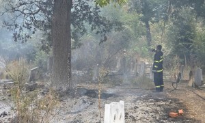 Пожар в гробищния парк в Скравена, от кметството призовават за повече внимание при паленето на свещи